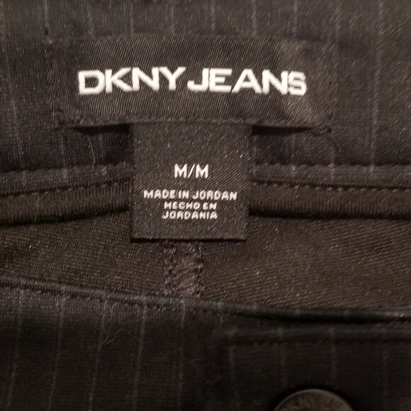 NWT-DKNY Jeans Ladies' Straight Leg Ponte Pants w/Back Pocket, Black Stripe, Med - Picture 8 of 8